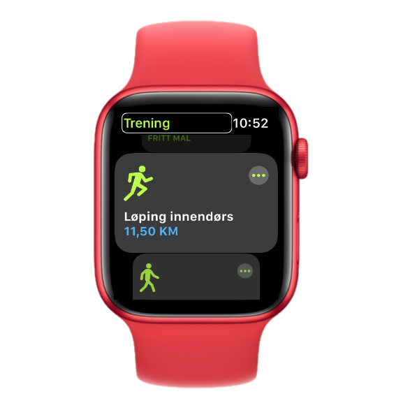 Apple Watch med appen Trening &aring;pen